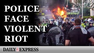 Southport Police face riot and vehicle burned as chaos erupts [upl. by Griffith848]