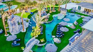 Craziest Luxury Airbnb Makeover Indios Largest Private Lazy River Islands amp More Near Coachella [upl. by Glick]