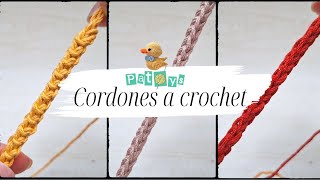 3 Tipos de CORDONES A CROCHET 🤗 Triangular 🔺 Tubular 🟠 Plano ➖ [upl. by Broderick]