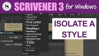 Scrivener 3 for Windows Selecting Everything in a Style [upl. by Volin]