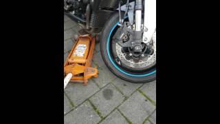 Lifting bike with trolley jack [upl. by Vivica]