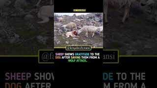 SHEEP SHOWS GRATITUDE TO THE DOG AFTER SAVING THEM FROM A WOLF ATTACK facts fact sheepfarming [upl. by Yoshio600]