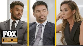 Manny Pacquiao amp Errol Spence Jr break down the upcoming fight wKate Abdo  INTERVIEW  PBC ON FOX [upl. by Arihsan]