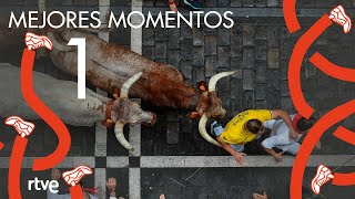 MEJORES MOMENTOS del primer encierro de San Fermín 2022  Toros de Joaquín Núñez del Cuvillo [upl. by Padgett]