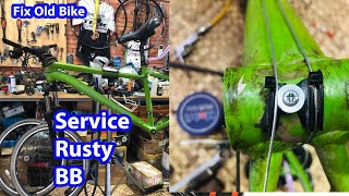 How To Service Bottom Bracket Rusty amp Thread Damage  How To Fix Old Bike End CB Cycling [upl. by Anaibib84]