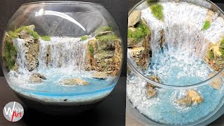 How to make waterfall terrarium  Diorama  Aquascape  DIY Resin Art Niagara falls [upl. by Hamilah]