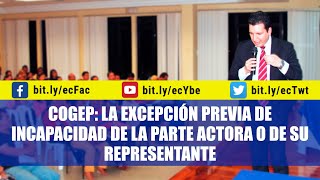 Excepción previa por incapacidad de la parte actora o de su representante [upl. by Pepita553]