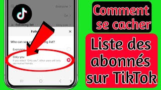 Comment masquer la liste des abonnés sur TikTok méthode simple [upl. by Liagabba]