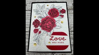 Stampin Up Stippled Rose Valentines Day Card [upl. by Pool52]