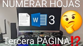 📄👌 Cómo ENUMERAR PÁGINAS en WORD a PARTIR de la TERCERA HOJA FÁCIL y RÁPIDO [upl. by Deidre453]