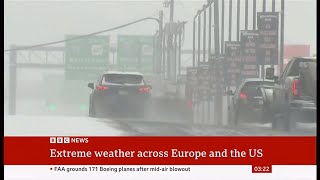 Weather Events  Extreme weather snow flooding tornadoes USA amp Europe  BBC  7Jan2024 [upl. by Akoyin]