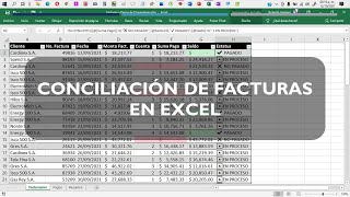 CONCILIACIÓN DE FACTURAS EN EXCEL [upl. by Dona]