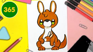 COMMENT DESSINER UN KANGOUROU KAWAII  Dessins kawaii faciles  Apprenez à dessiner des animaux [upl. by Dulcle]