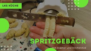 Spritzgebäck mit Städter und KitchenAid  Super Streusel  Rezept Kekse  Fleischwolf Test Aufsatz [upl. by Yettie]