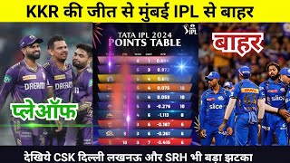 IPL Points Table 2024 Today 12 May  KKR MI after match points table  IPL 2024 [upl. by Mapes]