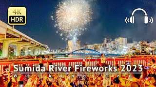 1 Million People at Tokyos Biggest Firework Event Sumida River Fireworks 2023 Walking Tour [upl. by Rickert]