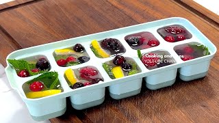 Lemon Ice Cubes with Mint  Summer Recipes  Cooking and Cups [upl. by Arymas]