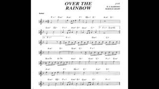 Over the Rainbow  Play along  Backing track Bb key score trumpettenor saxclarinet [upl. by Marigolde]