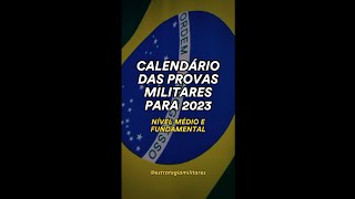 Calendário das provas Militares para 2023 Shorts [upl. by Niwled]