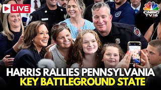 Kamala Harris Rally LIVE Harris Campaigns in Pennsylvania Bellwether County  Donald Trump  N18G [upl. by Ellierim922]