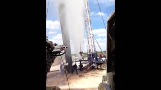 Oilfield rig blow out [upl. by Ahsinek]