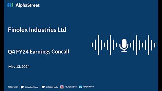 Finolex Industries Ltd Q4 FY202324 Earnings Conference Call [upl. by Lubba]