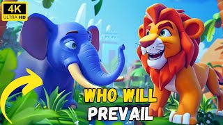 Lion🦁 Vs Elephant🐘 Who Will Prevail 🐾 Learn From Her Mistakes 📚moral Stories Kids English Cartoon 🌈 [upl. by Harold]