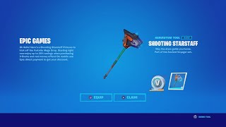 How To Get A FREE Pickaxe In Fortnite New Shooting Starstaff Pickaxe Gameplay amp Review [upl. by Ojillib457]