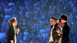 Niall Horan Olly Murs impression essex accent One Direction Take Me Home Tour [upl. by Ahtnamas]