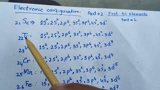 Electronic configuration of first 30 elements part 2  electronic configuration for beginners [upl. by Hannahsohs]