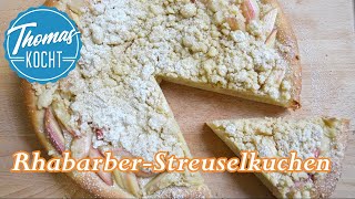 Rhabarberkuchen mit Streuseln  so einfach geht´s [upl. by Marline]