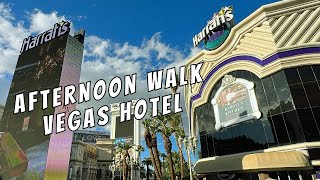 Harrahs Las Vegas Hotel amp Casino Afternoon Walkthrough Center Strip Resort [upl. by Aniroc10]