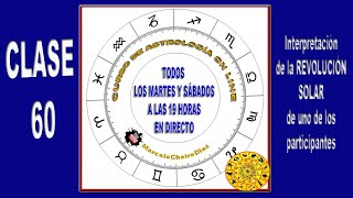 🌘♊ 60° Clase de Astrología👉Interpretación de la Revolución Solar de unos de los Participantes [upl. by Nylanej719]