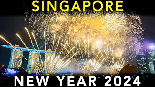 SINGAPORE Fireworks show  NEW YEAR 2024 [upl. by Oneg]