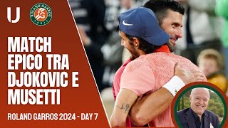 Roland Garros Scanagatta quotVittoria incredibile di Djokovic su Musetti 4 italiani agli ottaviquot [upl. by Argent766]