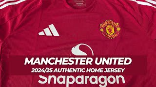 Manchester United Authentic Home Jersey  202425 Review [upl. by Eiclehc]