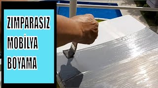 ZIMPARASIZ EVDE mobilya boyama NASIL YAPILIR  sehpa yenileme  RİCH AKRİLİK MOBİLYA BOYASI [upl. by Aliekat]