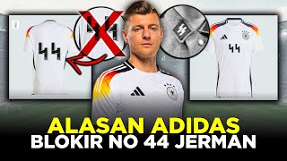 MIRIP SIMBOL UNIT KEJAHATAN PERANG NAZI ADIDAS BLOKIR NO 44 DI JERSEY TERBARU TIMNAS JERMAN [upl. by Atinev]