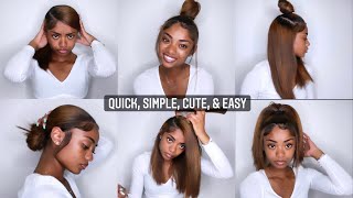 cute amp easy hairstyles for straightened natural hair   Marayah Travicia [upl. by Dianne]