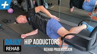 Hip Adductor Groin Exercise Strengthening Progression  Tim Keeley  Physio REHAB [upl. by Eidnahs]