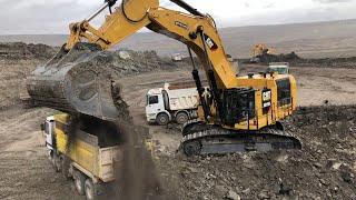 Caterpillar 6015B Excavator Loading Trucks Non Stop For 3 Hours  Mega Machines Movie [upl. by Harleigh943]