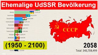 Ehemalige UdSSR Bevölkerung 1950  2100 Posten Sie die Länder der Sowjetunion [upl. by Khanna]