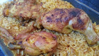 وصفات رمضانية 🌙 أرز بالدجاج في الفرن وجبة سهلة تحضر في أقل وقت ممكن riz au poulet au four [upl. by Soutor675]