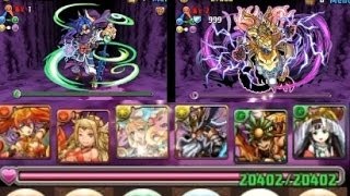 パズドラ【新・神羅万象チョココラボ・地獄級】朱雀・レイラン×クシナダヒメPT ノーコン！攻略 [upl. by Enram31]