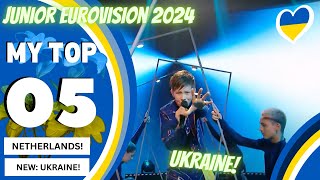 Junior Eurovision 2024  My Top 5  NEW UKRAINE [upl. by Ennylhsa436]