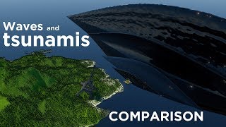 WAVES and TSUNAMIS Comparison  3D [upl. by Htebarual]