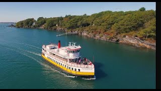 Maine mailboat cruise3 Casco Bay Ferrylove sun Island shark sea [upl. by Torras]