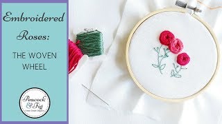 Embroidered roses how to do a woven wheel stitch [upl. by Old43]