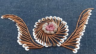 Hand embroidery Zardosi Flower Making DesignThreads Skills [upl. by Hjerpe]