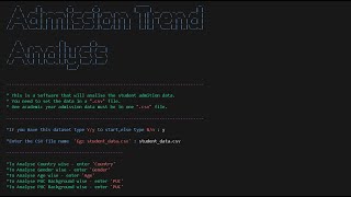 CS50 P Final Project  Admission Trend Analysis  HarvardX [upl. by Yntrok328]